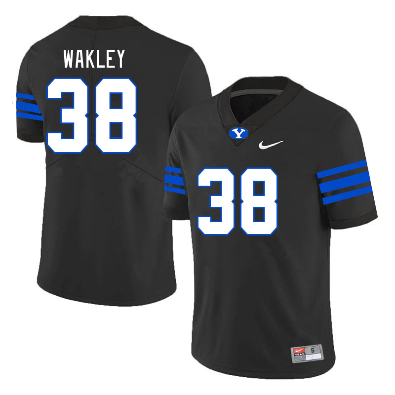 Men #38 Crew Wakley BYU Cougars College Football Jerseys Stitched-Black